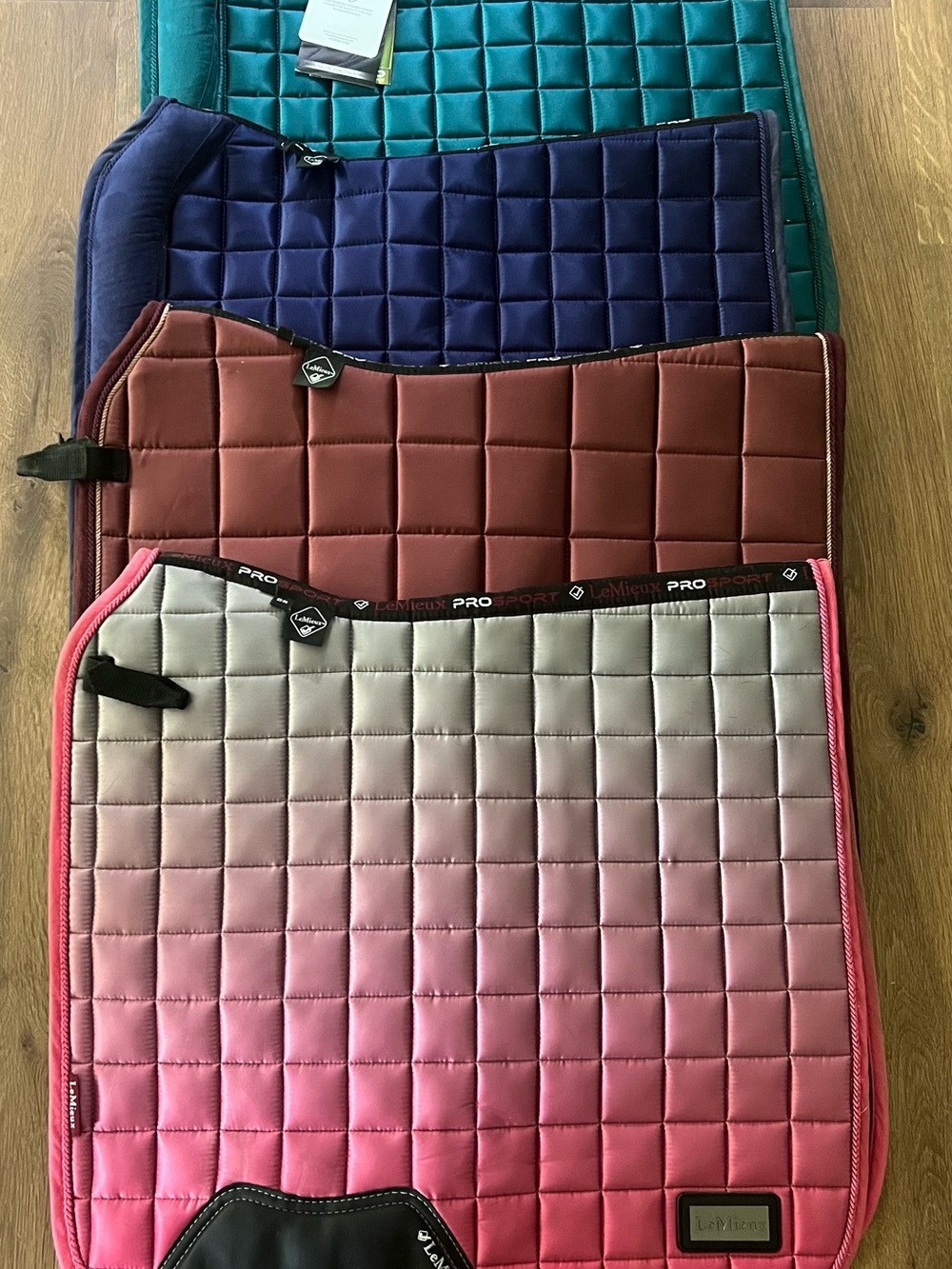 LeMieux Ombre Pink and Gray Quilted Saddle Pad